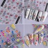Generic 5D Flower Nail Stickers for Nail Art Self-Adhesive Daisies Design Nail Decals Personalized yellow blue white Flowers Nail Art Stickers Nail Stickers for Women DIY Manicure Tip 3 Sheets