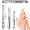 3 Pieces Stainless Steel Nail Files with Leather Case, Double Sided Metal Nail Files with Anti-Slip Handle, Metal Nail File Buffer Manicure Pedicure Tools for Fingernail Toenail (Pink)