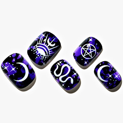GLAMERMAID Press on Nails Extra Short Square, Spring Handmade Glitter Shimmy Pruple Glue on Gel Nails in Party, 24Pcs Reusable UV Finish Fake Nails Acrylic False Nails Manicure Kits for Women Gift