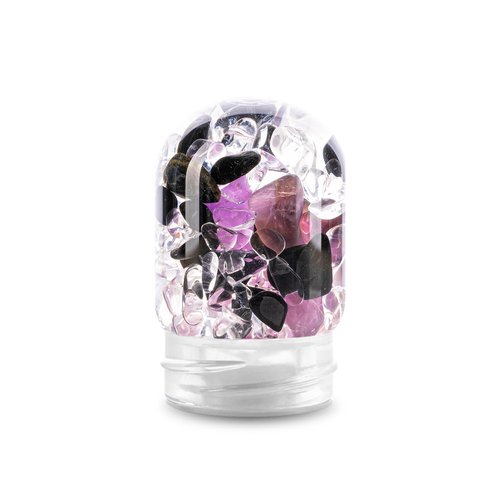 VitaJuwel GemPod GUARDIAN ViA Crystal Water Bottle with Black Tourmaline, Amethyst & Clear Quartz