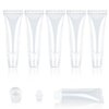 Andibro Lip Gloss Empty Balm Tubes, 5Pcs Lip Balm Small Squeeze Bottles Refillable Empty Tubes Mini Lipgloss Transparent Dispenser for Cosmetic Makeup Travel Toiletries