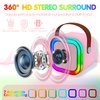 Mini Karaoke Machine for Kids Adults, Portable Bluetooth Speaker with 2 Wireless Microphones, Christmas Birthday Gifts Party Toys for Kids 4, 5, 6, 7, 8, 9, 10, 11, 12+ Years Old Girls Boys - Pink