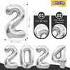 Graduation Balloons 2024 Balloons Number 40 Inch 2024 Number Balloons Silver Graduation Balloons Class Of 2024 Decorations Silver Balloons Grad Balloons Graduation Party Supplies