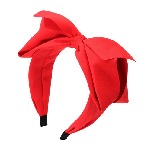 JINBUYAO Red Bow Headband For Women Black Knot Hair Bands Big Bowknot Hair Hoop Knotted Wide Turban Headbands Hair Band Bows Hair Accessories(Red)