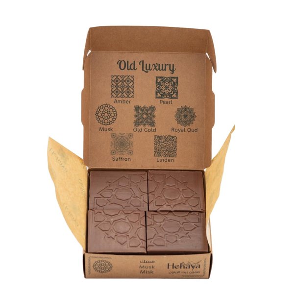 Natural Olive Oil Soap bars with Organic Ingredients, Vegan Soap, Moisturizing, Handmade, Scented With Essential Oils, Body Soap Bars for Women and men (MUSK) (Pack of 4 Bars) 17.6 Ounce