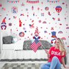 9Sheets119Pieces 4th of July Wall Stickers America Independence Day Flag Wall Decal Red White Blue Patriotic Wall Decals Window Stickers for Home Living Room Bedroom Party Supplies Office School Decor