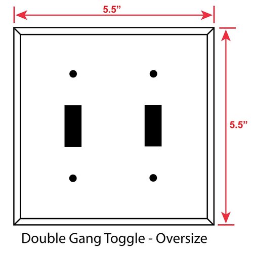 Art Plates - Double Gang Toggle OVERSIZE Switch Plate - OVER SIZE Decorative Metal Wall Plate - Vino - (Made in USA)