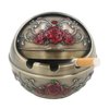 Honoro Windproof Ashtray with Lid for Outdoor and Indoor Use,Metal Portable Cigarette Ashtray,Ball Ashtray,Red Rose,Bronze