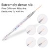 Etercycle 5Pcs Nail Art Liner Brushes, Nail Gel Polish Painting Brush Set, Thin Nail Art Dotting Drawing Pen (7/9/11/15/20mm)