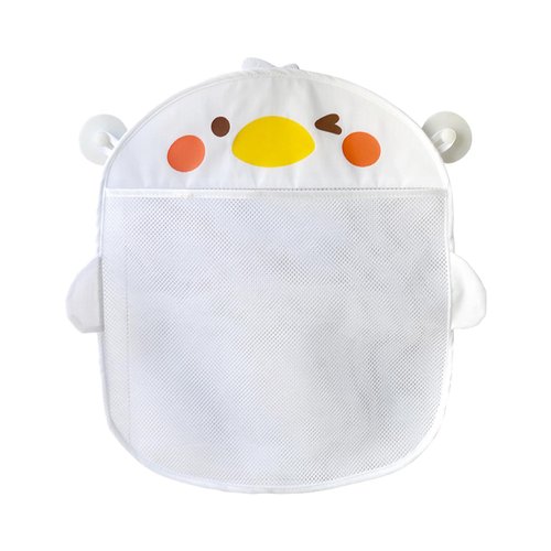 EMVANV Mesh Bath Toy Organizer，Wth 2 Suction Cups Hanging Mesh Bathtub Toy Holder for Kids and Baby Compatible with Bath Toy Storage(White)