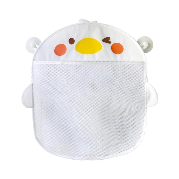 EMVANV Mesh Bath Toy Organizer，Wth 2 Suction Cups Hanging Mesh Bathtub Toy Holder for Kids and Baby Compatible with Bath Toy Storage(White)