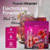 PowderVitamin Electrolytes Powder Plus (50 Servings) Black Tea Hibiscus Electrolyte Powder Keto, Sugar Free, Pink Himalayan Salt,1000mg Potassium,120mg Calcium,120mg Magnesium, Hydration Powder