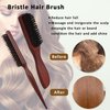 2 Pack Boar Bristle Brush for Slicking Back, Teasing, and Styling Fine or Thick Hair, Beard for Women and Men