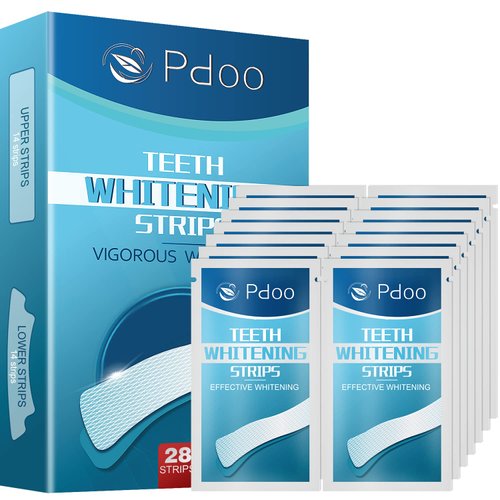 Teeth Whitening Strips - Whitening Strips for Teeth Sensitive, Professional Teeth Whitening Strips, Fast Remove Smoking, Coffee, Wine Stains, Teeth Whitening Kit Pack of 28 Non-Slip Strips