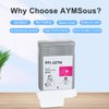 AYMSous Compatible Ink Cartridge Replacement for Canon PFI-107 PFI107 PFI-107M PFI107M 130ML for Canon imagePROGRAF iPF670 iPF680 iPF685 iPF770 iPF780 iPF785 (Magenta Dye Ink)
