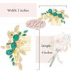 Lorealri Rhinestone Hair Comb Flower Bridal Hair Pieces Sparkle Crystal Leaf Hair Accessories Prom Wedding Side Combs for Women (Gold)