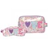 OMG! Accessories Miss Gwen Love Travel Cosmetic Pouch & Sleep Eye Mask Set, Lavender