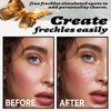 Easilydays 4 Styles Glitter Freckles Face Tattoo, Gold Makeup Patches Face Glitter Freckles, Faux Freckles Waterproof Temporary Tattoos, Cheer Glitter for Parties Makeup Cosplay Festival Accessories