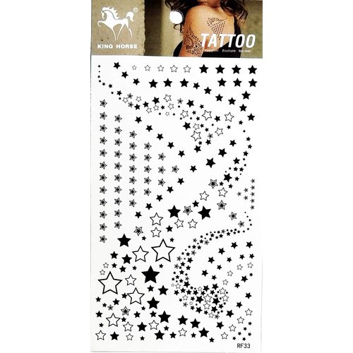 Tattoos 2 Sheets Black Small mini Stars planets space galaxies Temporary Tattoos Body Art Stickers Fake Waterproof Removable Stickers Party for Teens Men Women