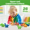 Learning Toys for 2 3 4 Year Old, 26PCS Dinosaur Alphabet Learning Toys with Uppercase and Lowercase,Preschool Activities Montessori Fine Motor Toys for Toddlers Kids Age 18M+ Boys Girls Gift