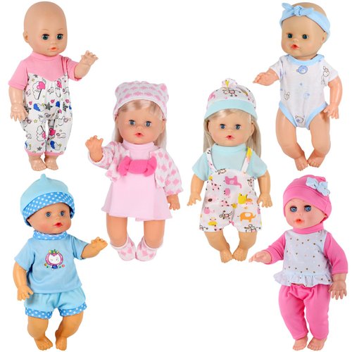 Baby Doll Clothes Accessories- 6 Sets for 9-10-11 Inch Alive Baby Doll,Dress Reborn Newborn Doll Accessories Gown Costumes Outfits, Xmas Present Toy for Kids Children Toddler