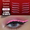 Uranian Eyeliner Stickers Glitter Eyeliner Stickers with Rhinestones Instant Adhesive Eye Line Strip Reusable Eyeshadow Stickers Colorful Eyelid Tape for Party Makeup Tool for Women (Pink)