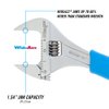 Channellock 8WCB 8-Inch WideAzz Adjustable Wrench|1.5-Inch Wide Jaw Opening|Precise Jaw Design Grips Tight-Even in Tight Spaces|Measurement Scales Engraved on the Tool|CODE BLUE Comfort Grip