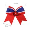 8 Inch 3 Colors 3 Layers 6 Pcs Cheerleader Bows Jumbo Cheerleading Bows Hair Elastic Hair Tie for High School College (Royal blue/White/Orange)