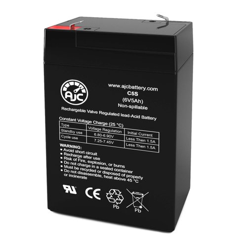 AJC Battery Compatible with JohnLite cy-0112 6V 5Ah Emergency Light Battery