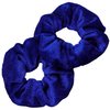 Kenz Laurenz Hair Scrunchies - 2 Velvet Hair Ties for Women Girls Hair Elastics Ponytail Holder Scrunchy Pack (Blue)