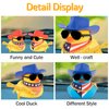 wonuu Rubber Duck Car Ornaments Dashboard Decorations with Cowboy Hat Bandanna Necklace for 4th of July Independence Day Accessories Labor Day, Yellow-Red Vertical Red White Blue Star Stripe Flag