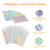2 Sets Number Stickers (Number 1-300), Self Adhesive Label Laser Stickers for Organizing Nail Polish Bottle/Nail Swatch Sticks/Lipstick (Dia.10mm)