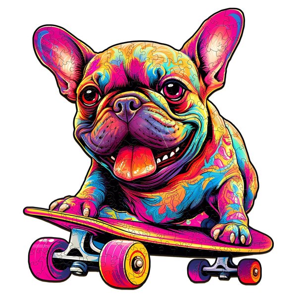 Wooden Puzzles for Adults(100 Pieces) French Bulldog Puzzle, Irregular Wood Puzzles Adult, Unique Dog Shaped Wooden Puzzle, Christmas Puzzle Gifts for Seniors DIY Puzzle Lovers