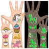 Leesgel (Glow + Metallic Glitter) Temporary Tattoos for Kids Girls Boys, Unicorn Birthday Decorations Party Favors Party Supplies, Kids Temporary Tattoos Toy Tattoos stickers