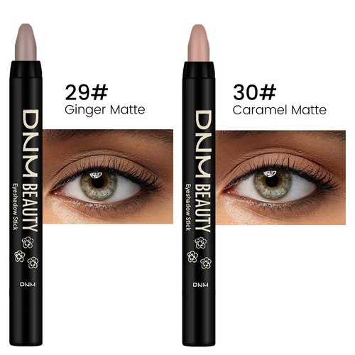 Kaely 2Pcs Cream Eyeshadow Sticks Set for Eyes Waterproof,Ginger Matte & Caramel Matte Eye shadow Stick Pencil Pen Bulk sombras en crema para ojos 29+30