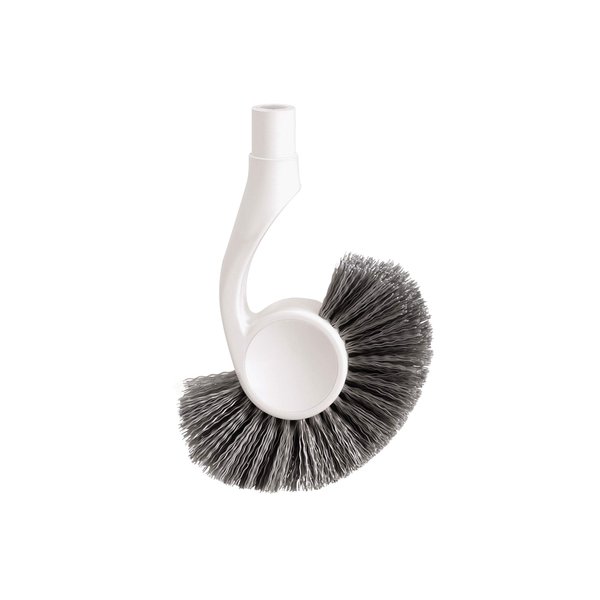 simplehuman BT1094 Replacement Toilet Brush Head, Easy Screw On, Stiff Outer Bristles, White Plastic