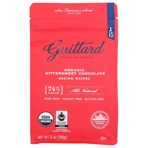 Guittard, Organic 74% Chocolate Baking Wafers, 12 Ounce