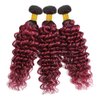 22 24 26 Inch 1B99J Bundles Ombre Red Deep Wave Human Hair Bundles Brazilian Unprocessed Virgin Hair Two Tone Black And Wine Red Bundles Human Hair Burgundy Deep Wave Bundles Remy Hair Extensions