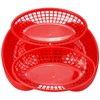 GothaBach 24 Pack Fast Food Baskets, Plastic Fast Food Restaurant Baskets, Bread Fry Baskets Serving Tray for Hot Dogs, Chicken, Burgers, Sandwiches, Fries(Red)