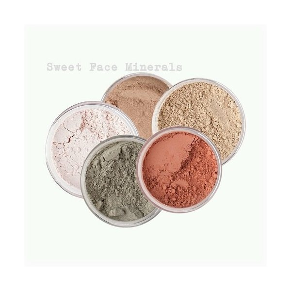 5pc KIT Mineral Makeup Bare Face Set Full Coverage Concealer Blush Foundation Illuminating Powder (Fair Shade 2)