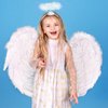 U-Zomir Angel Halo and Devil Horns Headband Set, White Feather Angel Halo Headband and Glitter Red Devil Horns, Halloween Angel and Devil Costume Accessories for Women Adults Cosplay Party Supplies