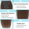 werkueen Kinky Straight Clip in Hair Extensions Seamless Clip ins Hair Extensions Real Human Hair Yaki Straight Real Human Hair Clip in Extensions for Black Women Natural Black 8Pcs 100g 20 Clips