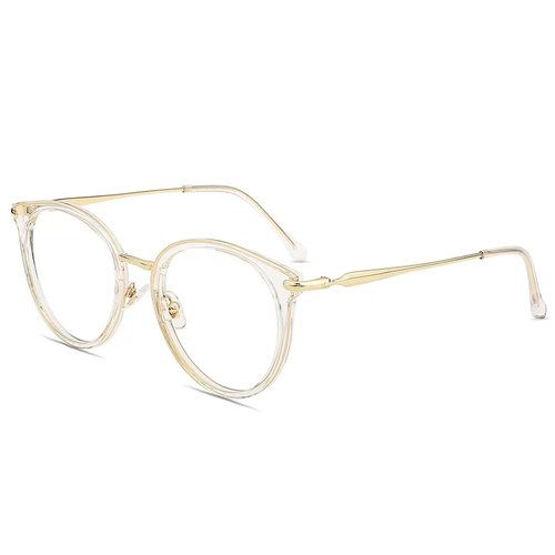 Firmoo Round Oversize Blue Light Blocking Glasses Women, Vintage Clear Computer Glasses, Bluelight Blocker Eyewear for Women Men