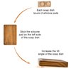 SUBEKYU Wooden Soap Dishes for Bathroom/Shower, Bar Soap Holder with Self Draining Tray, Natural Waterfall Drain Soap Saver, Teak (2P)