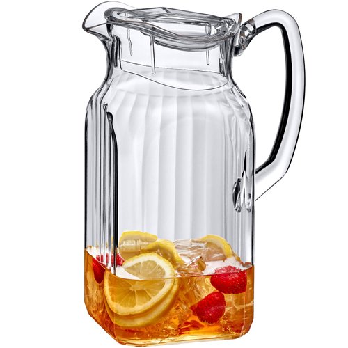 Amazing Abby - Quadly Bandly - Acrylic Pitcher (64 oz), Clear Plastic Water Pitcher with Lid, Fridge Jug, BPA-Free, Shatter-Proof, Great for Iced Tea, Sangria, Lemonade, Juice, Milk, and More