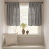 jinchan Kitchen Curtains Striped Tier Curtains Ticking Stripe Linen Curtains Pinstripe Cafe Curtains 36 Inch Length for Living Room Bathroom Farmhouse Curtains Rod Pocket 2 Panels Black on Beige