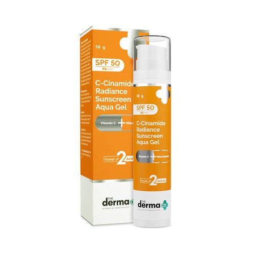 The Derma Co C-Cinamide SPF 50 Aqua Gel Sunscreen with PA++++ | Helps Give Glowing Skin with Vita...