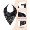 AWAYTR 3pcs Hair Bandana for Women Girls Hair Scarf Headband Bandana Double Layer Triangle Head Kerchief Boho Hair Band (Black/Red/Blue)