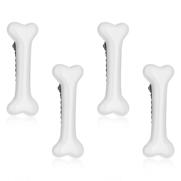 Mabor 4Pcs Bone Hair Clip White Bones Hairpins for Women Girls Hair Accessories for Halloween Cosplay Costume Party Daily Wear Hair Pins for Kids White Dog Bone Alligator Clips