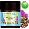 Botanical Beauty MILK THISTLE OIL BUTTER Silybum marianum 100% Natural 4 Fl.oz.- 120 ml for FACE, SKIN, BODY, HAIR, NAILS, Foot Care. Foot Oil butter, Skin Moisturizer